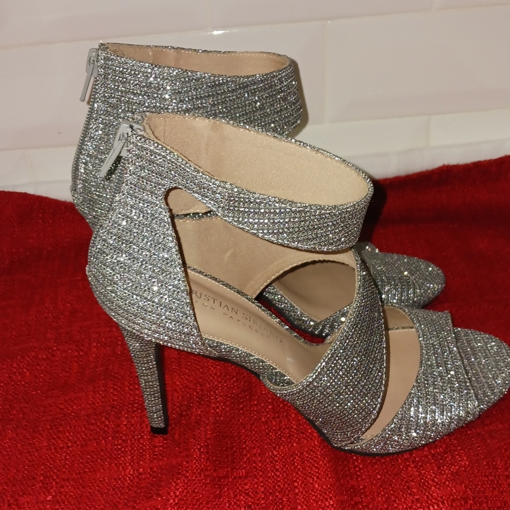 Christian Siriano Silver Heels